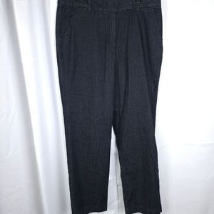 Talbots Womens 10 32x29 Dark Navy Blue Stretch High Rise Jean Denim Pants